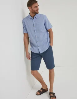 FatFace Bugle Micro Check Shirt Blue