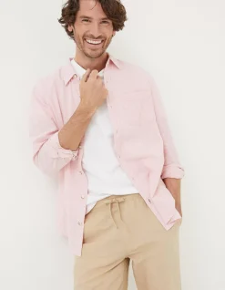 FatFace Bugle Micro Stripe Shirt Blush Pink Best