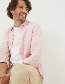 FatFace Bugle Micro Stripe Shirt Blush Pink Best