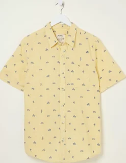 FatFace Bugle Turtle Print Shirt Washed Yellow Outlet