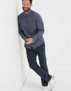 FatFace Burgess Floral Print Shirt Blue Marl Best