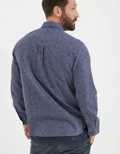 FatFace Burgess Floral Print Shirt Blue Marl Best