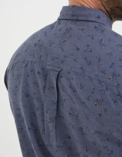 FatFace Burgess Floral Print Shirt Blue Marl Best