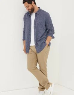 FatFace Burgess Floral Print Shirt Blue Marl Best