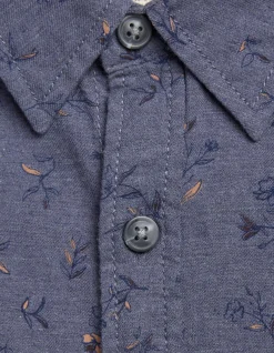 FatFace Burgess Floral Print Shirt Blue Marl Best