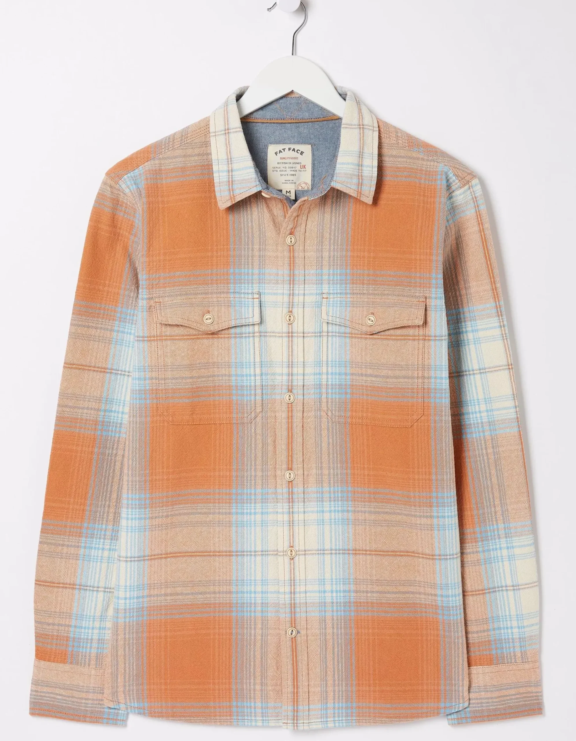 FatFace Burland Ombre Check Shirt Dusky Orange Best