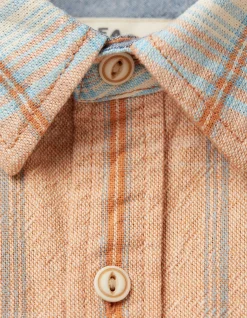 FatFace Burland Ombre Check Shirt Dusky Orange Best