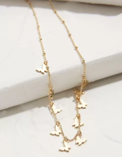 FatFace Butterfly Necklace Gold Hot