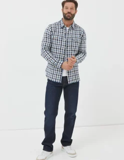 FatFace Buxley Check Shirt Blue Outlet