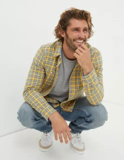 FatFace Byfleet Gingham Shirt Yellow Best