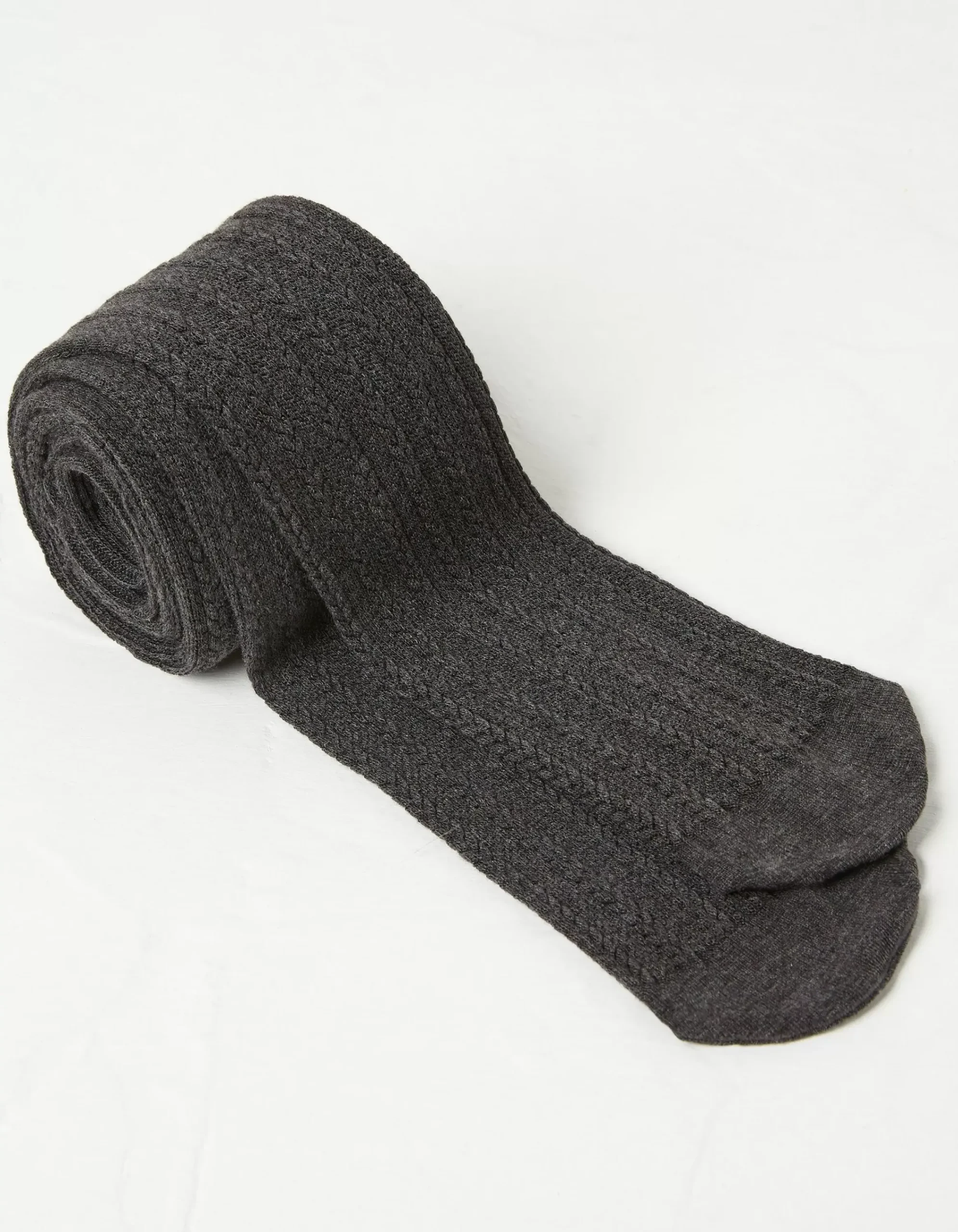FatFace Cable Tights Charcoal Grey Sale