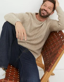 FatFace Calder Cable Crew Jumper Oatmeal Online