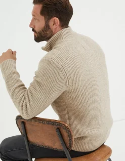 FatFace Calder Half Neck Jumper Oatmeal Discount
