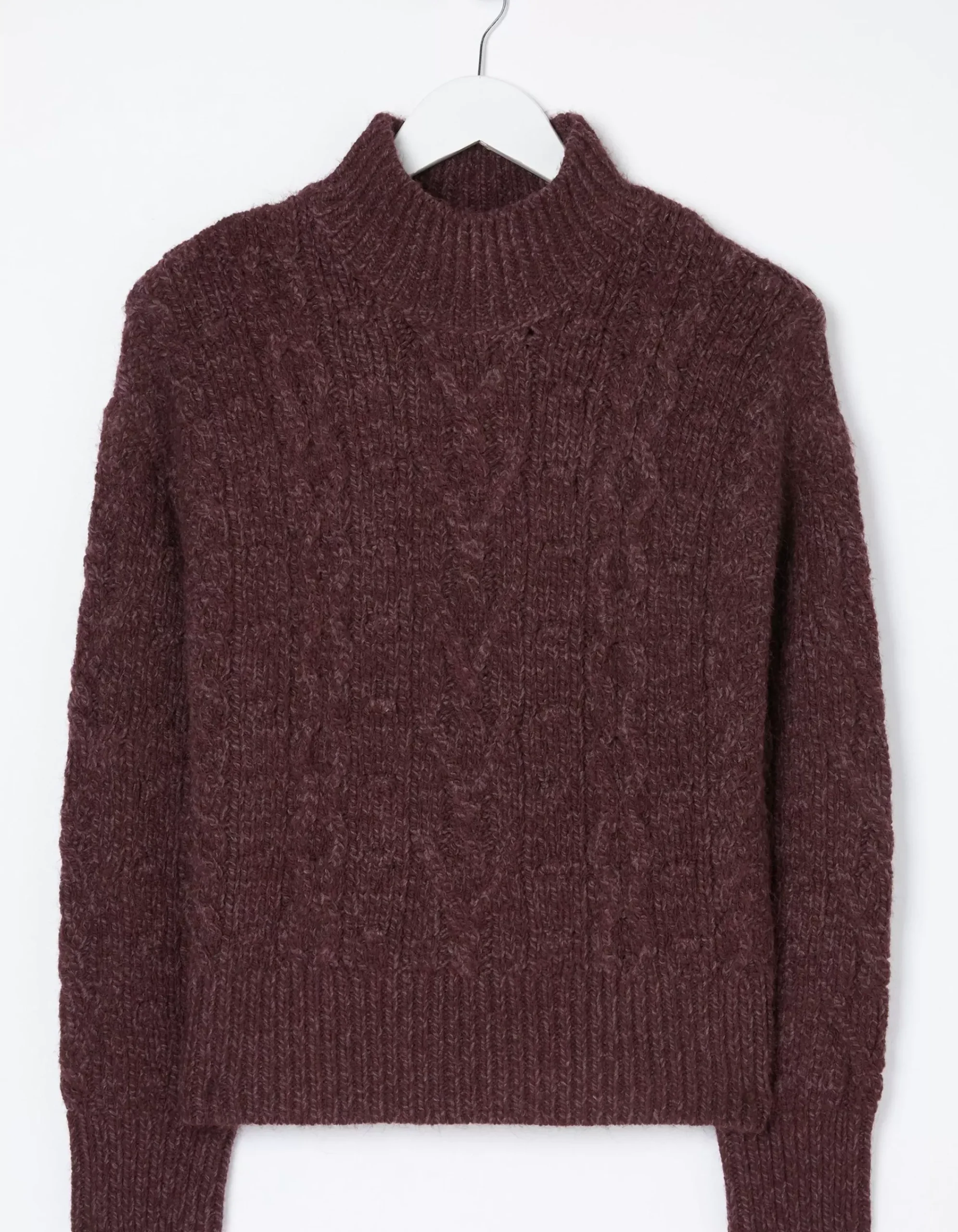FatFace Cali Cable Knit Jumper Dark Purple Sale