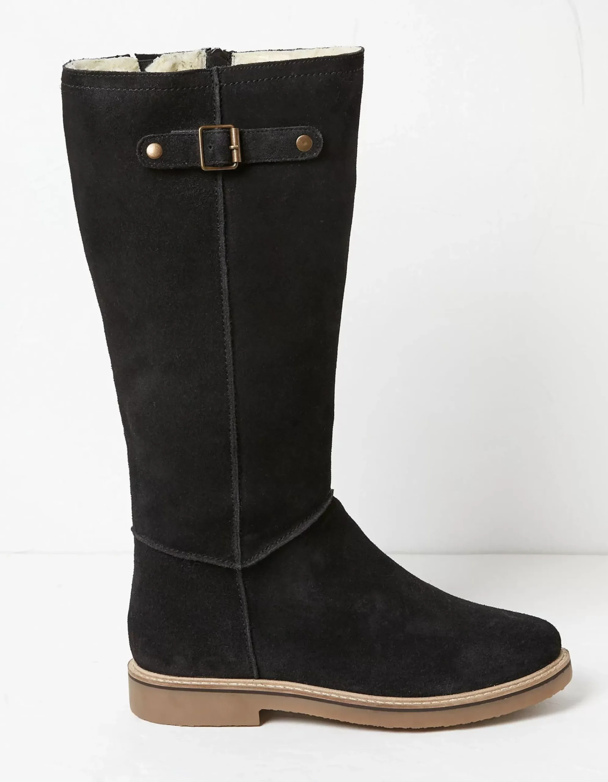 FatFace Calista Knee High Boots Black Clearance