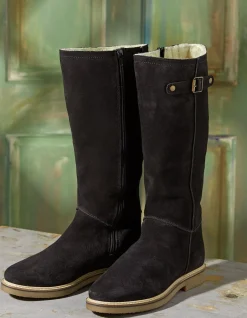 FatFace Calista Knee High Boots Black Clearance