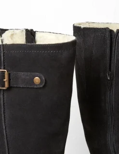 FatFace Calista Knee High Boots Black Clearance