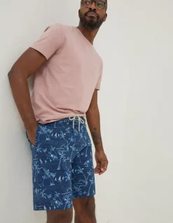FatFace Camber Beach Print Swim Shorts Navy Best