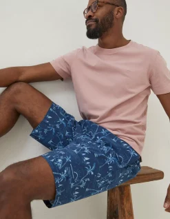 FatFace Camber Beach Print Swim Shorts Navy Best