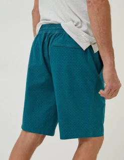 FatFace Camber Geo Print Swim Shorts Teal Green Clearance