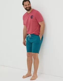 FatFace Camber Geo Print Swim Shorts Teal Green Clearance