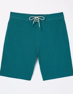 FatFace Camber Geo Print Swim Shorts Teal Green Clearance