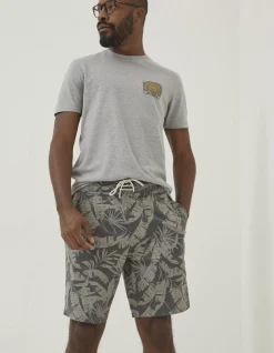 FatFace Camber Leaf Print Swim Shorts Dark Grey New