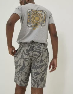 FatFace Camber Leaf Print Swim Shorts Dark Grey New