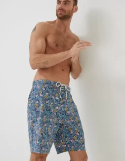 FatFace Camber Pineapple Swim Shorts Navy Sale