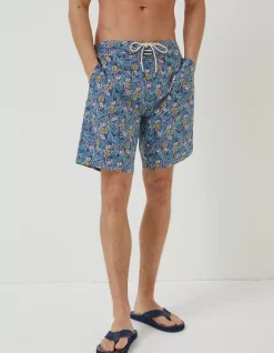 FatFace Camber Pineapple Swim Shorts Navy Sale
