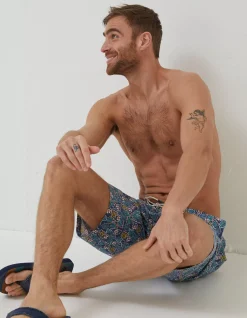 FatFace Camber Pineapple Swim Shorts Navy Sale