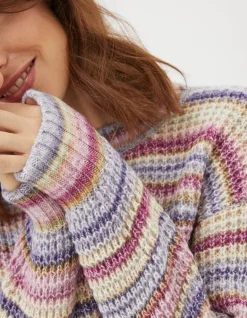 FatFace Camille Stripe Jumper Multi Discount