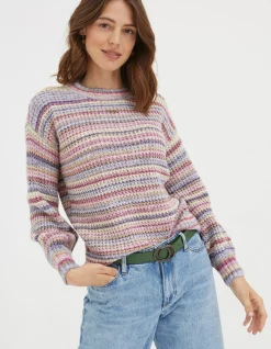 FatFace Camille Stripe Jumper Multi Discount
