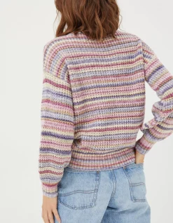 FatFace Camille Stripe Jumper Multi Discount
