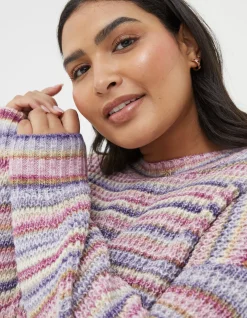 FatFace Camille Stripe Jumper Multi Discount