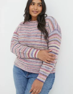 FatFace Camille Stripe Jumper Multi Discount