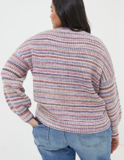 FatFace Camille Stripe Jumper Multi Discount