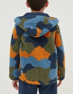 FatFace Camo Fleece Zip Up Hoodie Multi