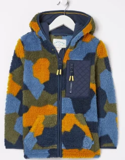 FatFace Camo Fleece Zip Up Hoodie Multi