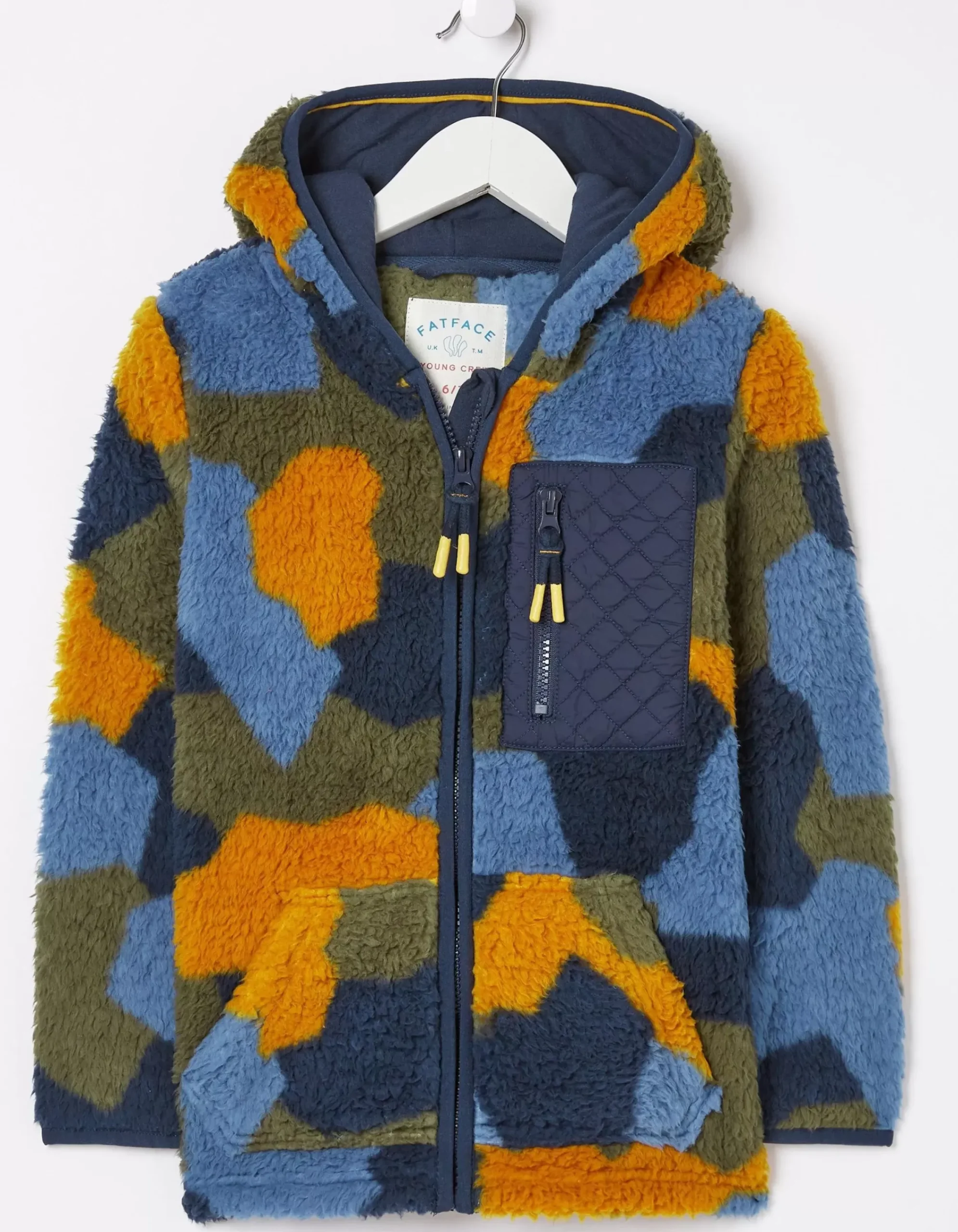 FatFace Camo Fleece Zip Up Hoodie Multi