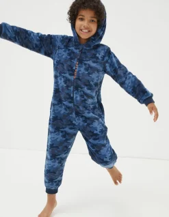 FatFace Camo Onesie Navy Discount