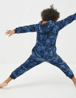FatFace Camo Onesie Navy Discount