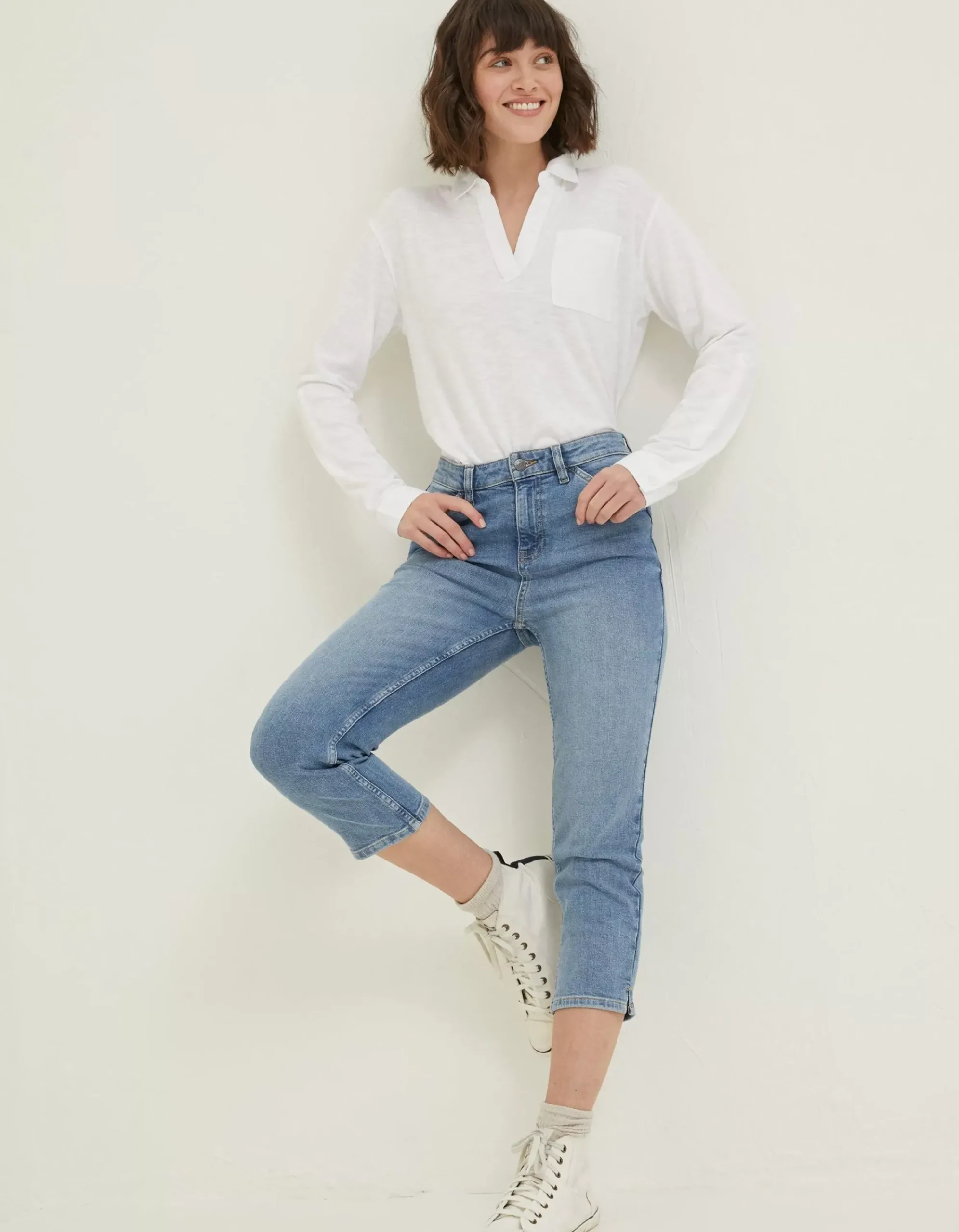 FatFace Capri Sway Slim Jeans Light Blue Outlet