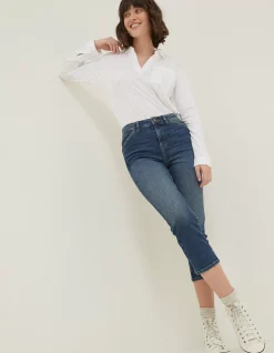 FatFace Capri Sway Slim Jeans Mid Blue New