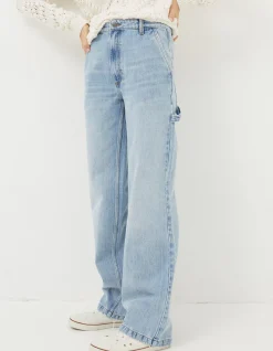 FatFace Caris Carpenter Jeans Light Denim Blue Outlet