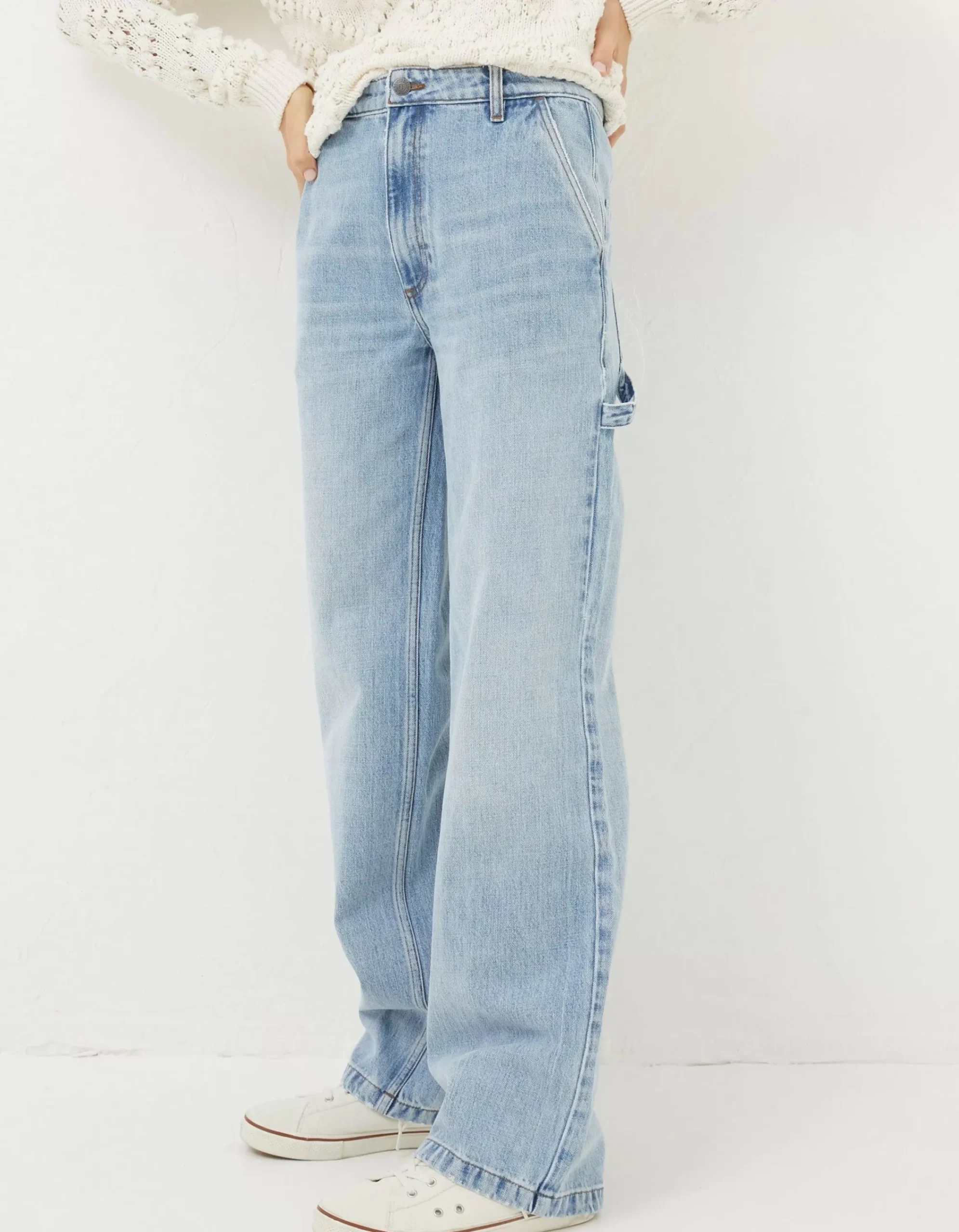FatFace Caris Carpenter Jeans Light Denim Blue Outlet