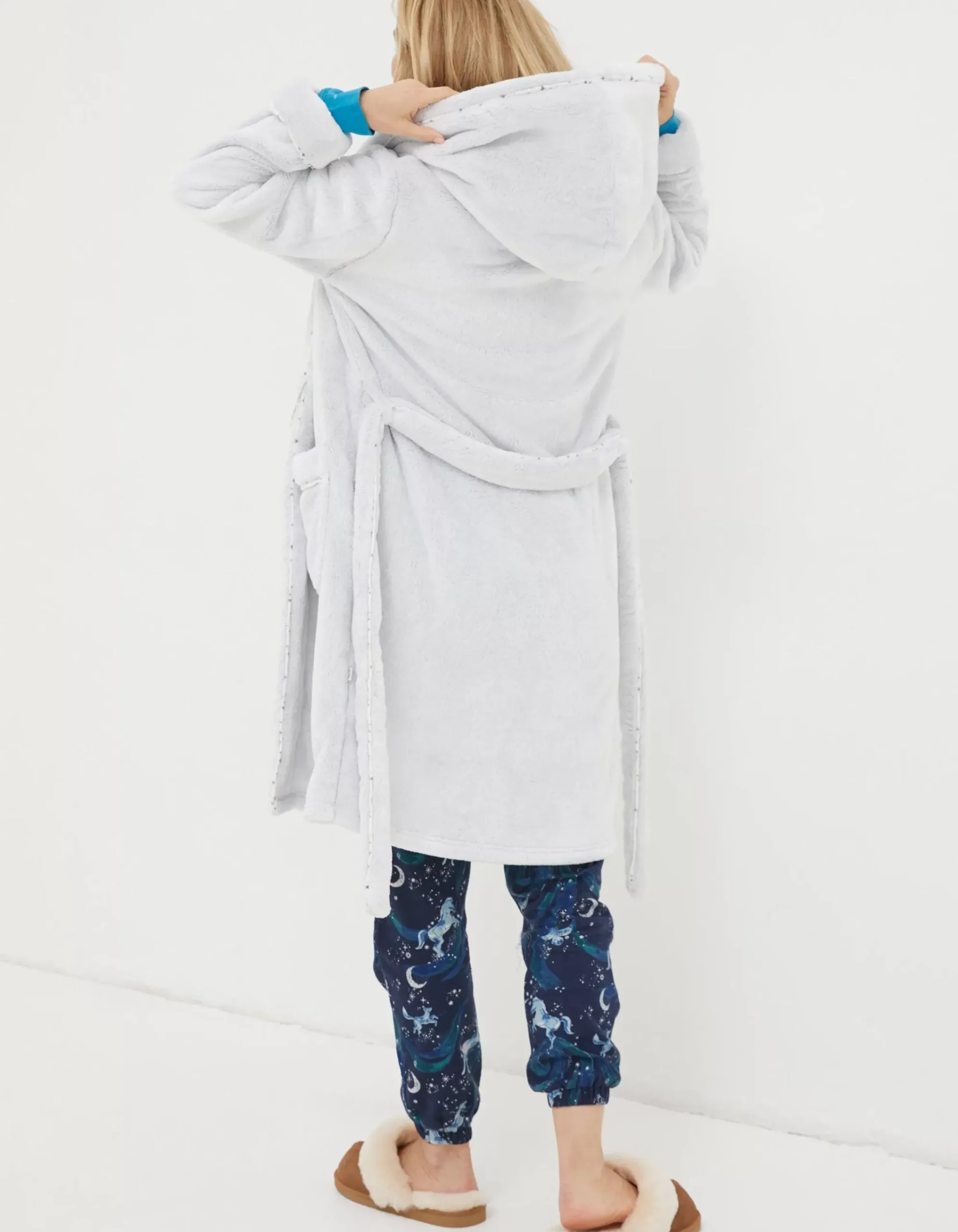 FatFace Carla Dressing Gown Grey Marl Sale