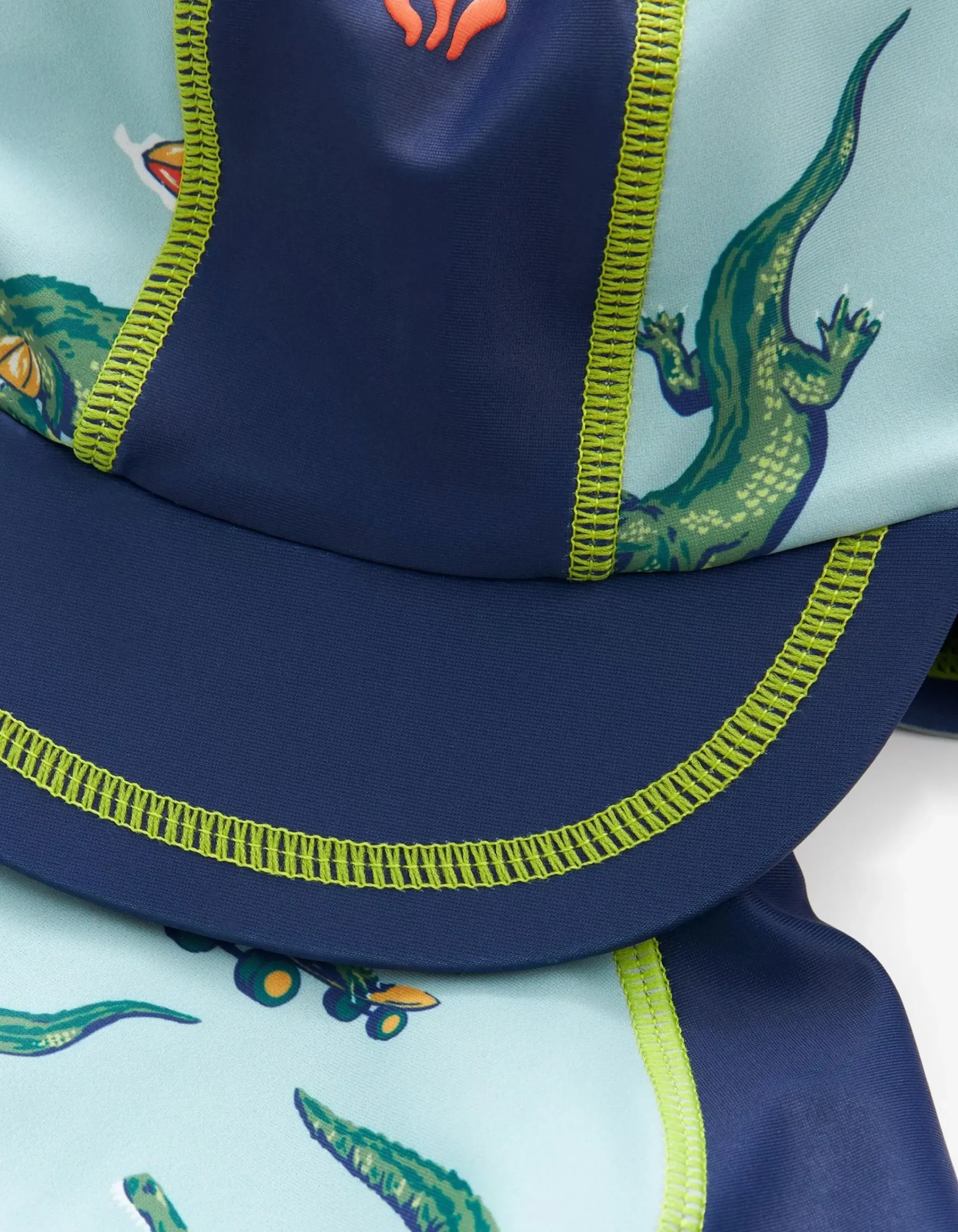 FatFace Carter Crocodile Surf Suit And Hat Set Light Sage Sale