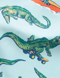 FatFace Carter Crocodile Surf Suit And Hat Set Light Sage Sale