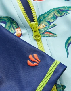 FatFace Carter Crocodile Surf Suit And Hat Set Light Sage Sale